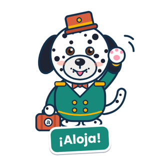 Rambo, el dálmata del Team Aloja, saludando